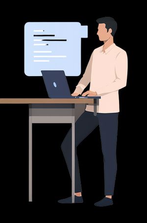 Apa saja komponen SEO utama? seorang pria memegang laptopnya menunjukkan komponen utama dari kampanye SEO